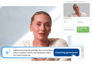 KI-Coaching-Plattform mit einem Trainingsszenario-Generator für ein Gespräch mit einem Erstkäufer eines Luxusfahrzeugs.