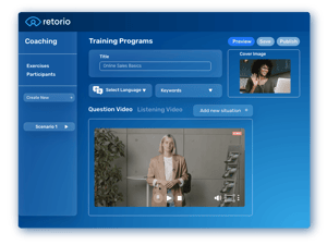 Retorio dashboard showing training programs