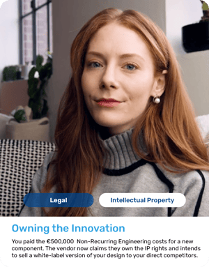 Young woman with vibrant red hair, wearing a grey striped turtleneck. Focused, intellectual look.
